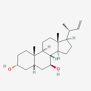 molecular formula C23H38O2 B1238567 24-Nor-5beta-chol-22-ene-3alpha,7beta-diol 