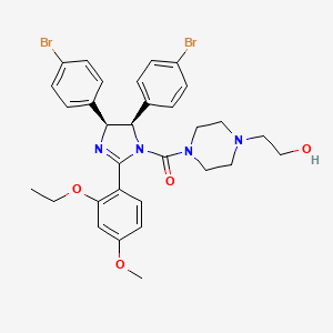 molecular formula C31H34Br2N4O4 B1238568 cis-[4,5-Bis-(4-bromophenyl)-2-(2-ethoxy-4-methoxyphenyl)-4,5-dihydroimidazol-1-YL]-[4-(2-hydroxyethyl)piperazin-1-YL]methanone 