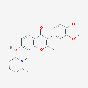 3-(3,4-Dimethoxyphenyl)-7-hydroxy-2-methyl-8-[(2-methyl-1-piperidinyl)methyl]-1-benzopyran-4-one