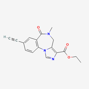 molecular formula C17H15N3O3 B1238571 ethyl 8-ethynyl-5-methyl-6-oxo-4H-imidazo[1,5-a][1,4]benzodiazepine-3-carboxylate 