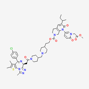 molecular formula C53H64ClN9O7S B12385837 2-[1-[[1-[2-[(9S)-7-(4-chlorophenyl)-4,5,13-trimethyl-3-thia-1,8,11,12-tetrazatricyclo[8.3.0.02,6]trideca-2(6),4,7,10,12-pentaen-9-yl]acetyl]piperidin-4-yl]methyl]piperidin-4-yl]ethyl 3-butan-2-yl-1-[1-(2-methoxy-2-oxoethyl)-6-oxopyridin-3-yl]-2-oxo-6,8-dihydro-5H-1,7-naphthyridine-7-carboxylate 