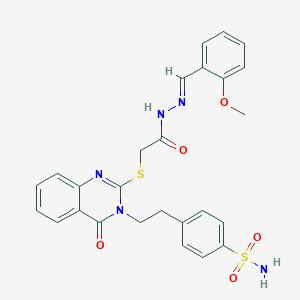 molecular formula C26H25N5O5S2 B12385951 N-[(E)-(2-methoxyphenyl)methylideneamino]-2-[4-oxo-3-[2-(4-sulfamoylphenyl)ethyl]quinazolin-2-yl]sulfanylacetamide 