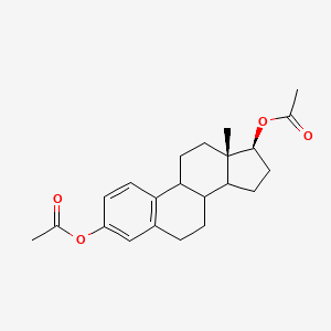 molecular formula C22H28O4 B1238601 [(13S,17S)-3-acetyloxy-13-methyl-6,7,8,9,11,12,14,15,16,17-decahydrocyclopenta[a]phenanthren-17-yl] acetate 