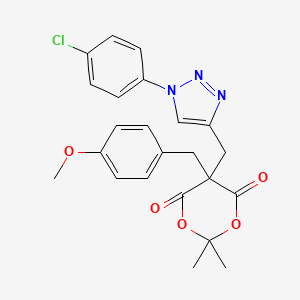 molecular formula C23H22ClN3O5 B12386082 5-[[1-(4-Chlorophenyl)triazol-4-yl]methyl]-5-[(4-methoxyphenyl)methyl]-2,2-dimethyl-1,3-dioxane-4,6-dione 