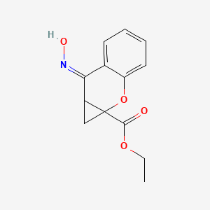 molecular formula C13H13NO4 B1238609 7-(Hydroxyimino)cyclopropa[b]chromen-1a-carboxylate ethyl ester 