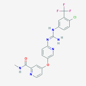 molecular formula C20H16ClF3N6O2 B12386121 2-Pyridinecarboxamide, 4-[[6-[[[[4-chloro-3-(trifluoromethyl)phenyl]amino]iminomethyl]amino]-3-pyridinyl]oxy]-N-methyl- 