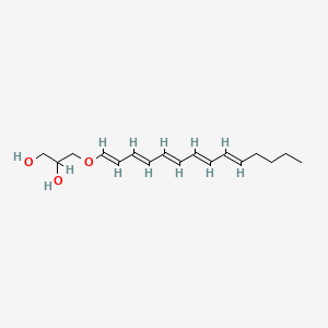 molecular formula C17H26O3 B1238615 3-(1,3,5,7,9-Tetradecapentaenyloxy)-1,2-propanediol CAS No. 84000-58-8
