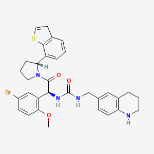 molecular formula C32H33BrN4O3S B12386182 1-[(1S)-2-[(2R)-2-(1-benzothiophen-7-yl)pyrrolidin-1-yl]-1-(5-bromo-2-methoxyphenyl)-2-oxoethyl]-3-(1,2,3,4-tetrahydroquinolin-6-ylmethyl)urea 