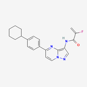 molecular formula C21H21FN4O B12386343 N-[5-(4-cyclohexylphenyl)pyrazolo[1,5-a]pyrimidin-3-yl]-2-fluoroprop-2-enamide 