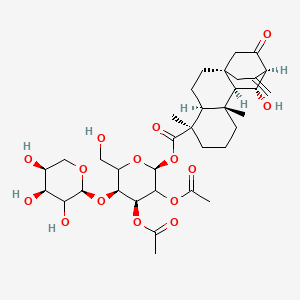 molecular formula C35H50O15 B12386360 [(2S,4S,5S)-3,4-diacetyloxy-6-(hydroxymethyl)-5-[(2S,4S,5S)-3,4,5-trihydroxyoxan-2-yl]oxyoxan-2-yl] (1R,4S,5R,9R,10R,11R,12R)-11-hydroxy-5,9-dimethyl-13-methylidene-16-oxotetracyclo[10.2.2.01,10.04,9]hexadecane-5-carboxylate 