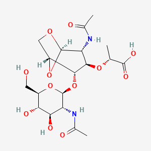 (2r)-2-[[(1r,2s,3r,4r,5r)-4-Acetamido-2-[(2s,3r,4r,5s,6r)-3-Acetamido-6-(Hydroxymethyl)-4,5-Bis(Oxidanyl)oxan-2-Yl]oxy-6,8-Dioxabicyclo[3.2.1]octan-3-Yl]oxy]propanoic Acid