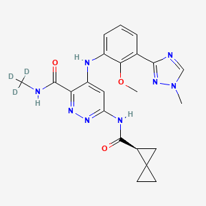 4-[2-methoxy-3-(1-methyl-1,2,4-triazol-3-yl)anilino]-6-[[(2S)-spiro[2.2]pentane-2-carbonyl]amino]-N-(trideuteriomethyl)pyridazine-3-carboxamide