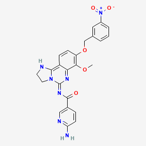 6-amino-N-[7-methoxy-8-[(3-nitrophenyl)methoxy]-2,3-dihydro-1H-imidazo[1,2-c]quinazolin-5-ylidene]pyridine-3-carboxamide