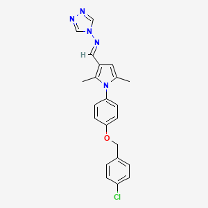 molecular formula C22H20ClN5O B1238651 1-[1-[4-[(4-氯苯基)甲氧基]苯基]-2,5-二甲基吡咯-3-基]-N-(1,2,4-三唑-4-基)甲亚胺 