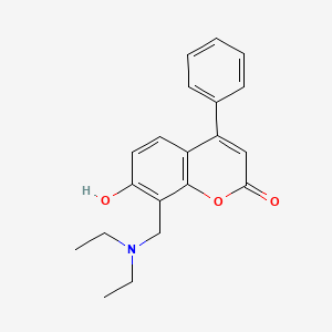 molecular formula C20H21NO3 B1238677 8-(二乙胺甲基)-7-羟基-4-苯基-1-苯并吡喃-2-酮 