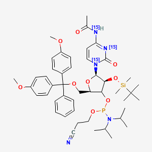 molecular formula C47H64N5O9PSi B12386777 Ac-rC Phosphoramidite-15N3 