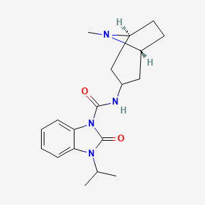 molecular formula C19H26N4O2 B1238678 N-[(1R,5S)-8-methyl-8-azabicyclo[3.2.1]octan-3-yl]-2-oxo-3-propan-2-ylbenzimidazole-1-carboxamide 