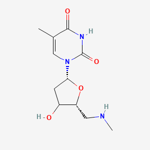 molecular formula C11H17N3O4 B12386788 1-[(2R,5R)-4-hydroxy-5-(methylaminomethyl)oxolan-2-yl]-5-methylpyrimidine-2,4-dione 