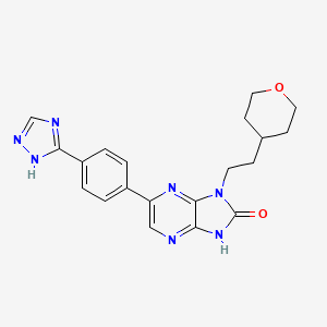 molecular formula C20H21N7O2 B12386795 6-(4-(1H-1,2,4-Triazol-5-yl)phenyl)-1-(2-(tetrahydro-2H-pyran-4-yl)ethyl)-1,3-dihydro-2H-imidazo[4,5-b]pyrazin-2-one 