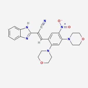 molecular formula C24H24N6O4 B1238683 2-(1H-Benzoimidazol-2-yl)-3-(2,4-di-morpholin-4-yl-5-nitro-phenyl)-acrylonitrile 