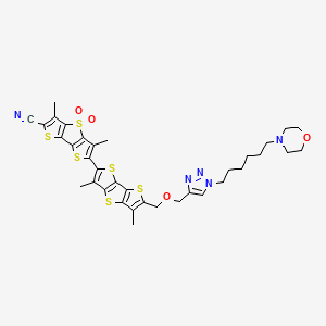 10-[5,9-dimethyl-10-[[1-(6-morpholin-4-ylhexyl)triazol-4-yl]methoxymethyl]-3,7,11-trithiatricyclo[6.3.0.02,6]undeca-1(8),2(6),4,9-tetraen-4-yl]-5,9-dimethyl-7,7-dioxo-3,7λ6,11-trithiatricyclo[6.3.0.02,6]undeca-1(8),2(6),4,9-tetraene-4-carbonitrile