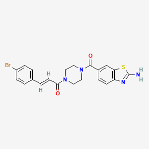 molecular formula C21H19BrN4O2S B12386918 (E)-1-[4-(2-amino-1,3-benzothiazole-6-carbonyl)piperazin-1-yl]-3-(4-bromophenyl)prop-2-en-1-one 