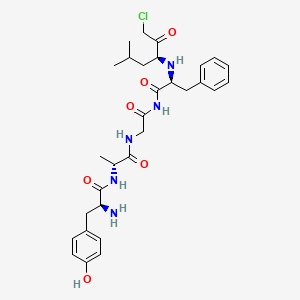 molecular formula C30H40ClN5O6 B1238693 Tyrosyl-alanyl-glycyl-phenylalanyl-leucine chloromethyl ketone CAS No. 76960-26-4