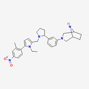 3-[3-[1-[[1-Ethyl-5-(2-methyl-4-nitrophenyl)pyrrol-2-yl]methyl]pyrrolidin-2-yl]phenyl]-3,8-diazabicyclo[3.2.1]octane