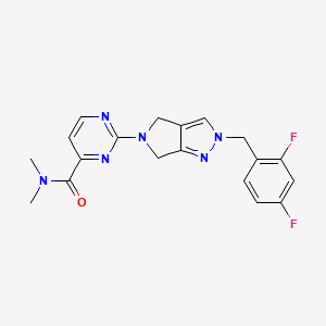 2-[2-[(2,4-difluorophenyl)methyl]-4,6-dihydropyrrolo[3,4-c]pyrazol-5-yl]-N,N-dimethylpyrimidine-4-carboxamide