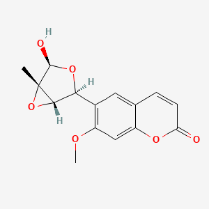 molecular formula C15H14O6 B12387023 6-[(1S,2S,4S,5S)-4-hydroxy-5-methyl-3,6-dioxabicyclo[3.1.0]hexan-2-yl]-7-methoxychromen-2-one 