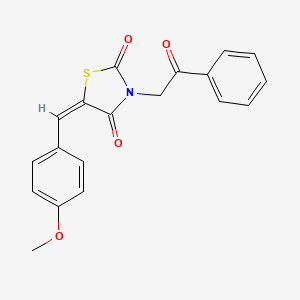 molecular formula C19H15NO4S B12387039 (5E)-5-[(4-methoxyphenyl)methylidene]-3-phenacyl-1,3-thiazolidine-2,4-dione 