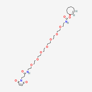 molecular formula C32H53N3O12 B12387065 [(1S,2E)-cyclooct-2-en-1-yl] N-[2-[2-[2-[2-[2-[2-[2-[2-[3-(2,5-dioxopyrrol-1-yl)propanoylamino]ethoxy]ethoxy]ethoxy]ethoxy]ethoxy]ethoxy]ethoxy]ethyl]carbamate 