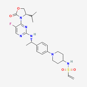 N-[1-[4-[(1S)-1-[[5-fluoro-4-[(4S)-2-oxo-4-propan-2-yl-1,3-oxazolidin-3-yl]pyrimidin-2-yl]amino]ethyl]phenyl]piperidin-4-yl]ethenesulfonamide