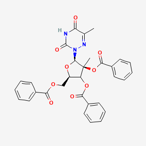 molecular formula C31H27N3O9 B12387105 [(2R,4S,5R)-3,4-dibenzoyloxy-4-methyl-5-(6-methyl-3,5-dioxo-1,2,4-triazin-2-yl)oxolan-2-yl]methyl benzoate 