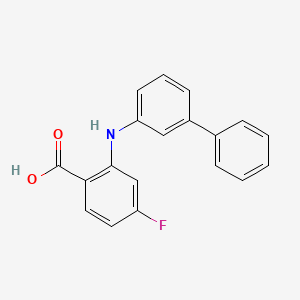 4-Fluoranyl-2-[(3-phenylphenyl)amino]benzoic acid