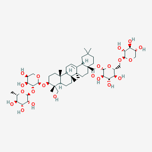 [(2S,3R,4S,5S,6R)-3,4,5-trihydroxy-6-[[(2S,3R,4S,5R)-3,4,5-trihydroxyoxan-2-yl]oxymethyl]oxan-2-yl] (4aS,6aR,6aS,6bR,8aR,9R,10S,12aR,14bS)-10-[(2S,3R,4S,5S)-4,5-dihydroxy-3-[(2S,3R,4R,5R,6S)-3,4,5-trihydroxy-6-methyloxan-2-yl]oxyoxan-2-yl]oxy-9-(hydroxymethyl)-2,2,6a,6b,9,12a-hexamethyl-1,3,4,5,6,6a,7,8,8a,10,11,12,13,14b-tetradecahydropicene-4a-carboxylate