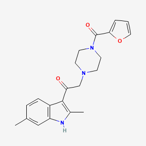 molecular formula C21H23N3O3 B12387263 1-(2,6-dimethyl-1H-indol-3-yl)-2-[4-(furan-2-carbonyl)piperazin-1-yl]ethanone CAS No. 371210-26-3