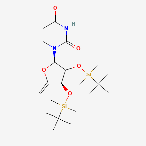 molecular formula C21H38N2O5Si2 B12387265 1-[(2R,4R)-3,4-bis[[tert-butyl(dimethyl)silyl]oxy]-5-methylideneoxolan-2-yl]pyrimidine-2,4-dione 