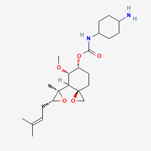 molecular formula C23H38N2O5 B12387286 [(3R,4S,5S,6R)-5-methoxy-4-[(2R,3R)-2-methyl-3-(3-methylbut-2-enyl)oxiran-2-yl]-1-oxaspiro[2.5]octan-6-yl] N-(4-aminocyclohexyl)carbamate 