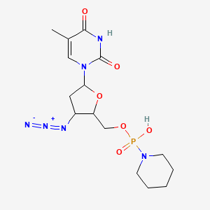 molecular formula C15H23N6O6P B12387303 [3-Azido-5-(5-methyl-2,4-dioxopyrimidin-1-yl)oxolan-2-yl]methoxy-piperidin-1-ylphosphinic acid 