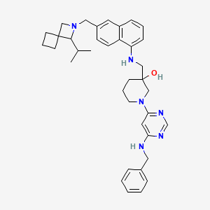 molecular formula C37H46N6O B12387309 1-[6-(Benzylamino)pyrimidin-4-yl]-3-[[[6-[(3-propan-2-yl-2-azaspiro[3.3]heptan-2-yl)methyl]naphthalen-1-yl]amino]methyl]piperidin-3-ol 