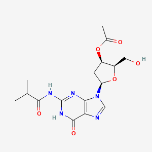 [(2R,3R,5R)-2-(hydroxymethyl)-5-[2-(2-methylpropanoylamino)-6-oxo-1H-purin-9-yl]oxolan-3-yl] acetate