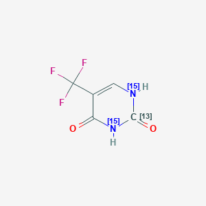 molecular formula C5H3F3N2O2 B12387338 Trifluorothymine-13C,15N2 