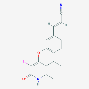 (2E)-3-{3-[(5-Ethyl-3-iodo-6-methyl-2-oxo-1,2-dihydropyridin-4-YL)oxy]phenyl}acrylonitrile