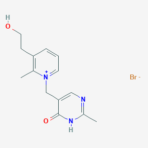 molecular formula C14H18BrN3O2 B1238751 1-(4-Hydroxy-2-methylpyrimidin-5-ylmethyl)-3-(2-hydroxyethyl)-2-methylpyridinium bromide 