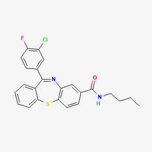 molecular formula C24H20ClFN2OS B12387597 Dibenzo[b,f][1,4]thiazepine-8-carboxamide, N-butyl-11-(3-chloro-4-fluorophenyl)- CAS No. 1019839-52-1