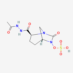 molecular formula C9H14N4O7S B12387629 [(2S,5R)-2-(acetamidocarbamoyl)-7-oxo-1,6-diazabicyclo[3.2.1]octan-6-yl] hydrogen sulfate 