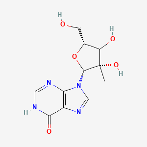 molecular formula C11H14N4O5 B12387637 9-[(2R,3S,5R)-3,4-dihydroxy-5-(hydroxymethyl)-3-methyloxolan-2-yl]-1H-purin-6-one 