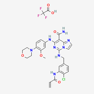 5-[[4-chloro-3-(prop-2-enoylamino)phenyl]methylamino]-7-(3-methoxy-4-morpholin-4-ylanilino)imidazo[1,2-c]pyrimidine-8-carboxamide;2,2,2-trifluoroacetic acid