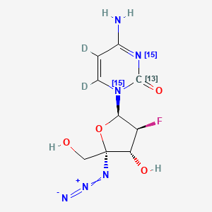 molecular formula C9H11FN6O4 B12387672 Azvudine-13C,15N2,d2 